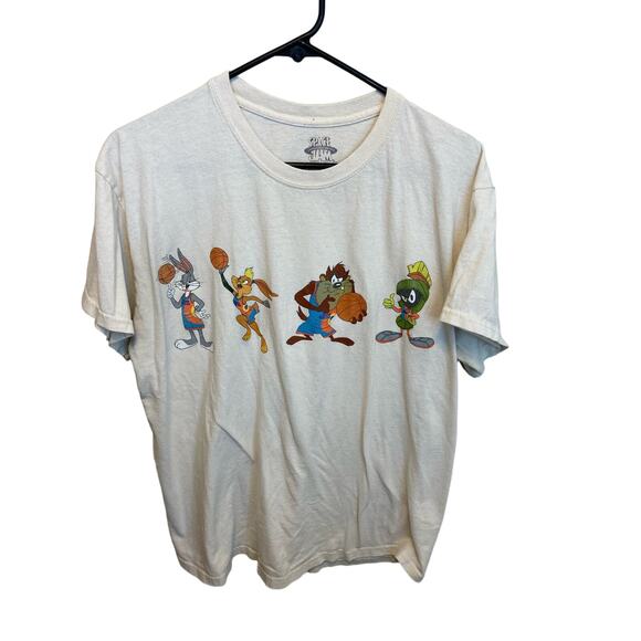 Looney Tunes Tops - Space Jam Vintage Style Graphic Short Sleeve T-Shirt Unisex Size Medium